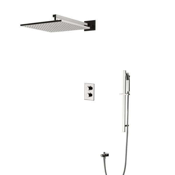 FontanaShowers Sierra Rainfall Volume Control Complete Shower System with Roughin Valve Wayfair